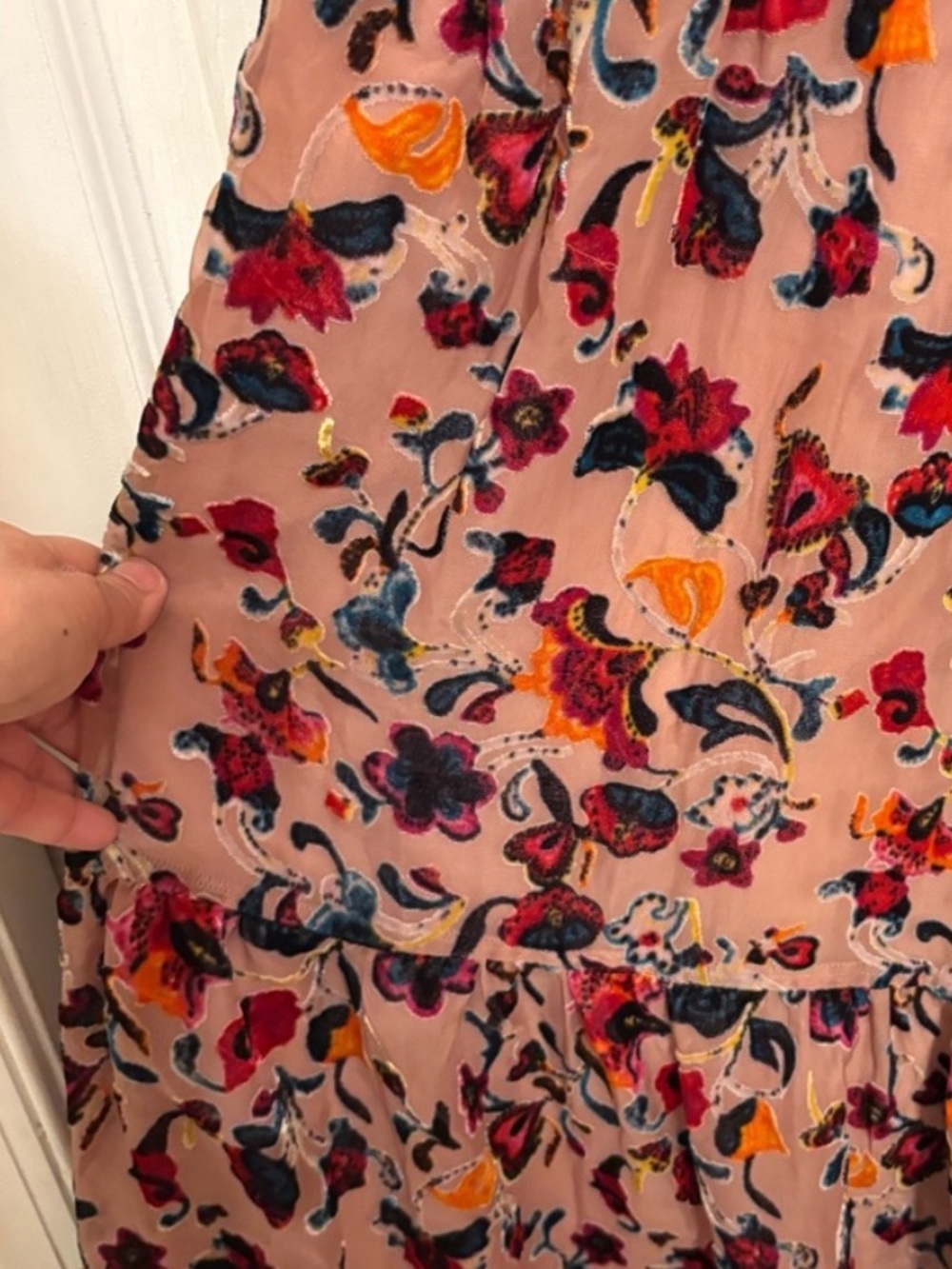 Hutch Tan Multi Floral Flounced Wide-Leg Jumpsuit - Picture 8 of 14